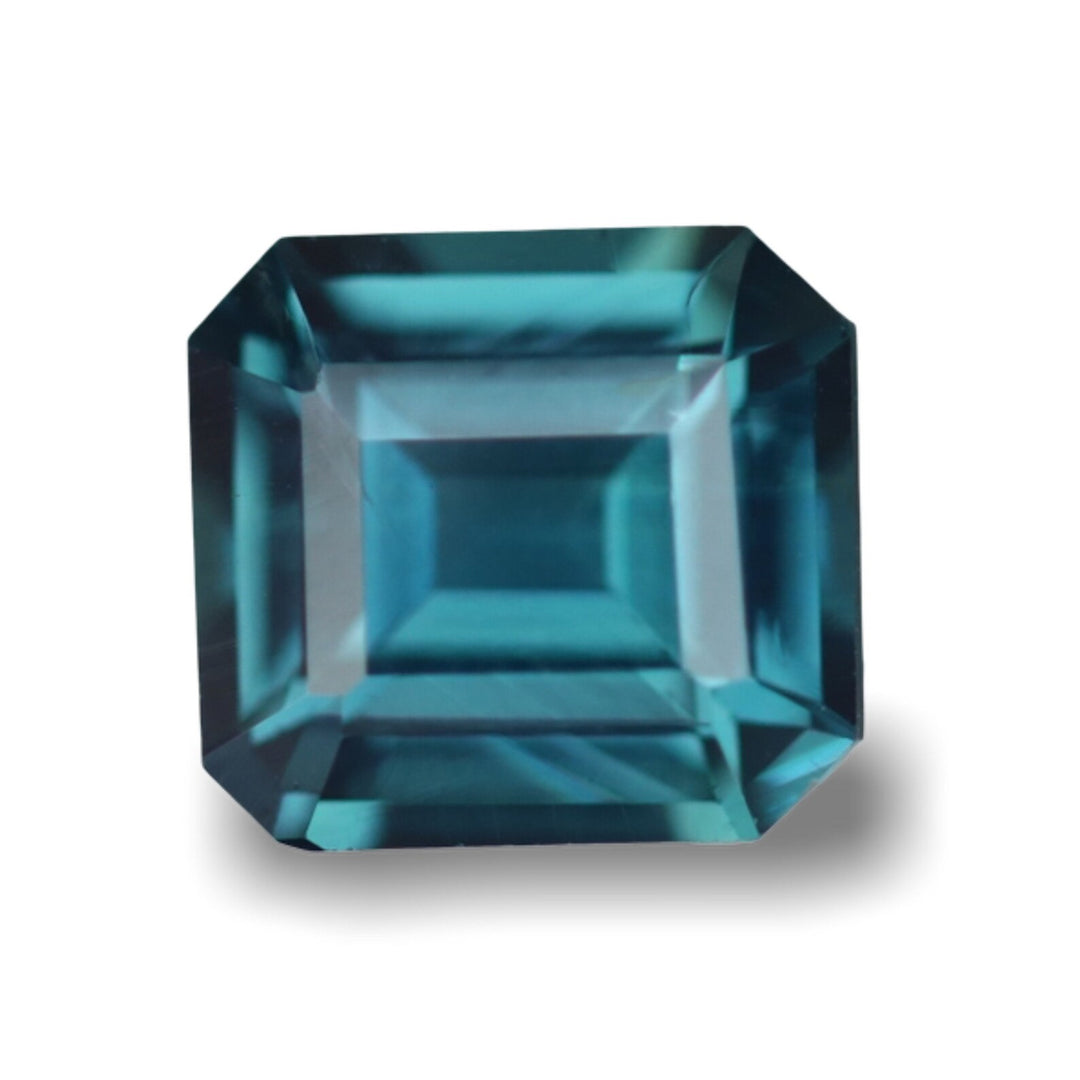 1.50 Ct Asscher Cut Teal Sapphire, 6.5mm x 6.1mm x 3.8mm By Valley Rose