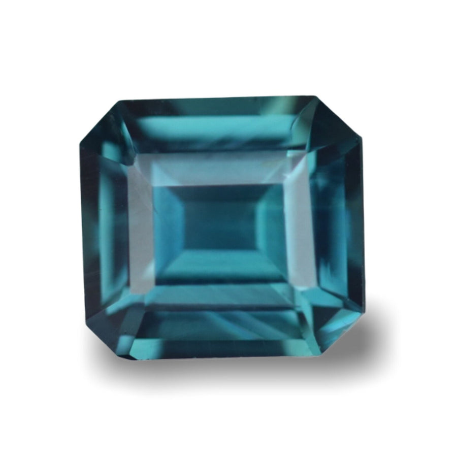 1.50 Ct Asscher Cut Teal Sapphire, 6.5mm x 6.1mm x 3.8mm By Valley Rose