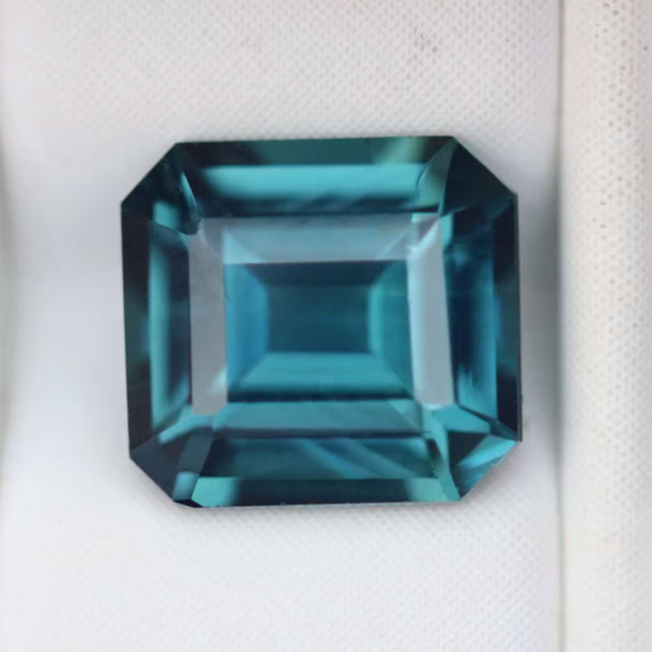 1.50 Ct Ct Emerald Cut Blue Teal Sapphire, 6.5mm x 6.1mm x 3.8mm By Valley Rose