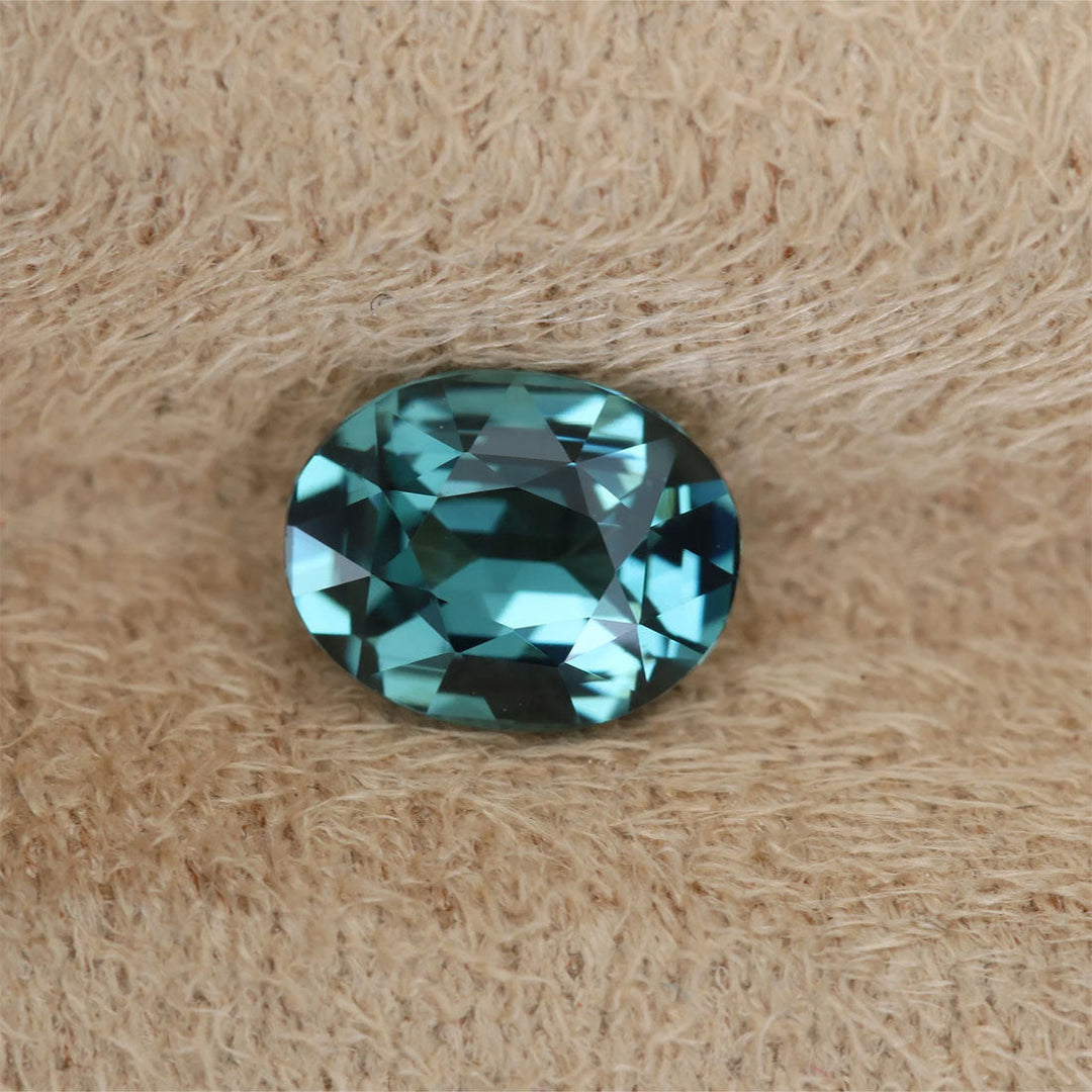 1.50 Ct Oval Cut Teal Sapphire, 7.2mm x 5.7mm x 4.1mm By Valley Rose
