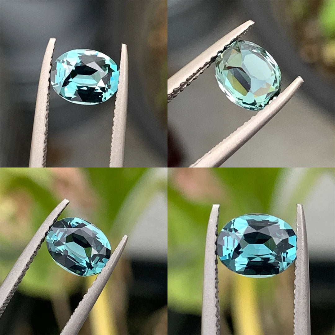 1.50 Ct Oval Cut Teal Sapphire, 7.2mm x 5.7mm x 4.1mm By Valley Rose