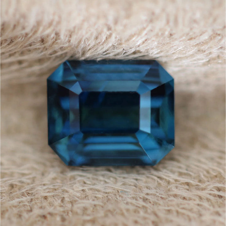 1.51 Ct Ct Emerald Cut Blue Sapphire, 6.5mm x 5.5mm x 4.1mm By Valley Rose
