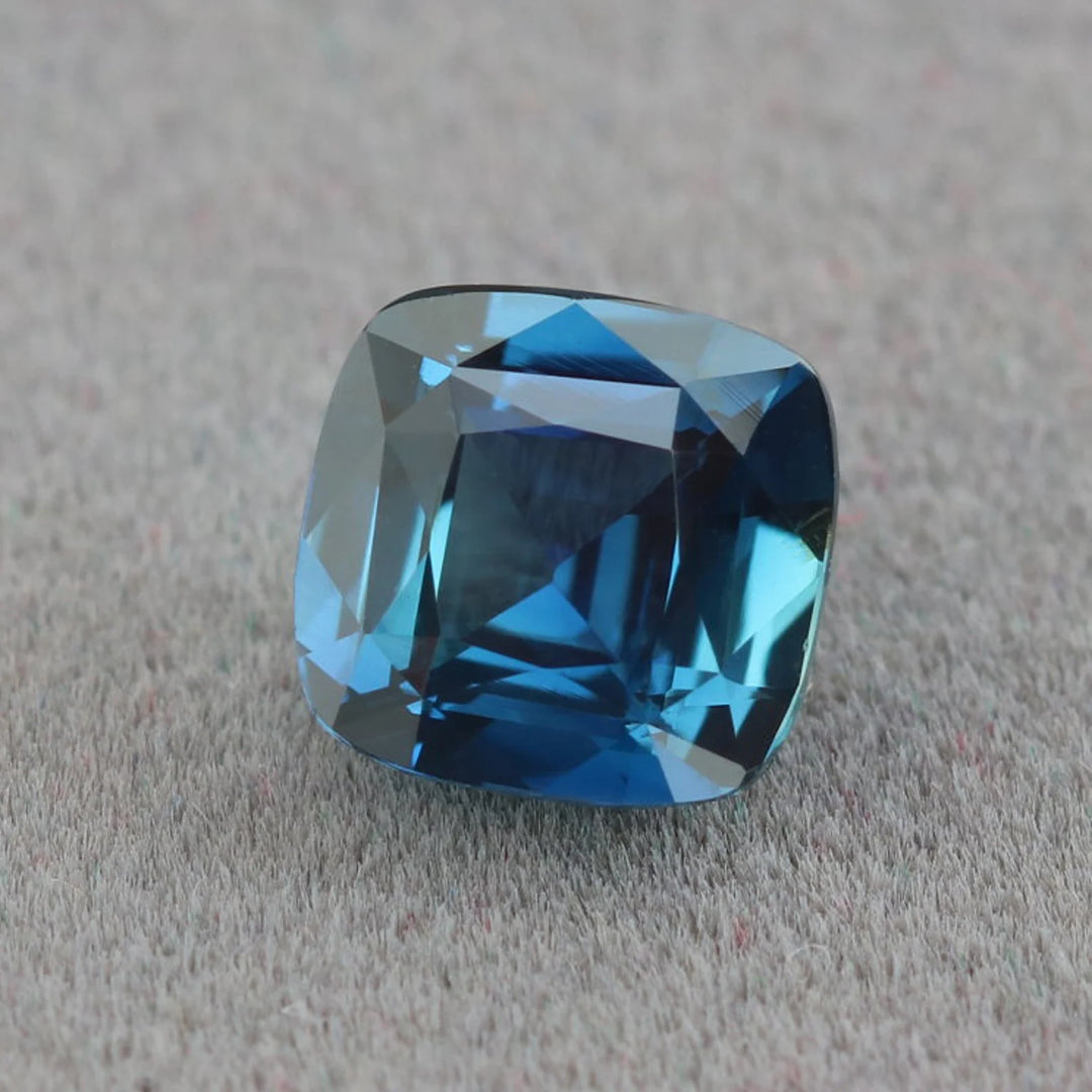 1.51 Ct Cushion Cut Bi-Color Blue Teal Sapphire, 6.2mm x 5.9mm x 4.1mm By Valley Rose