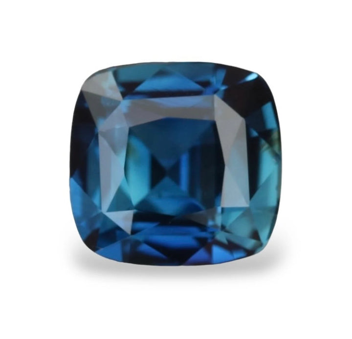 1.51 Ct Cushion Cut Bi-Color Blue Teal Sapphire, 6.2mm x 5.9mm x 4.1mm By Valley Rose