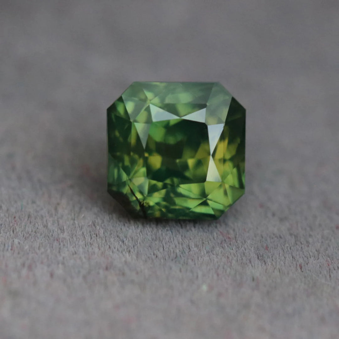 1.54 Ct Asscher Cut Green Sapphire, 5.8mm x 5.7mm x 4.8mm By Valley Rose