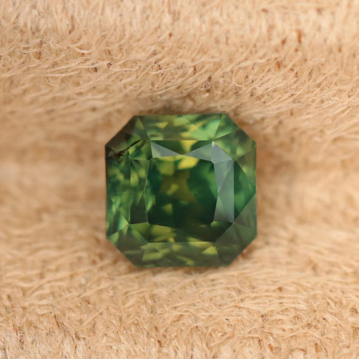 1.54 Ct Asscher Cut Green Sapphire, 5.8mm x 5.7mm x 4.8mm By Valley Rose