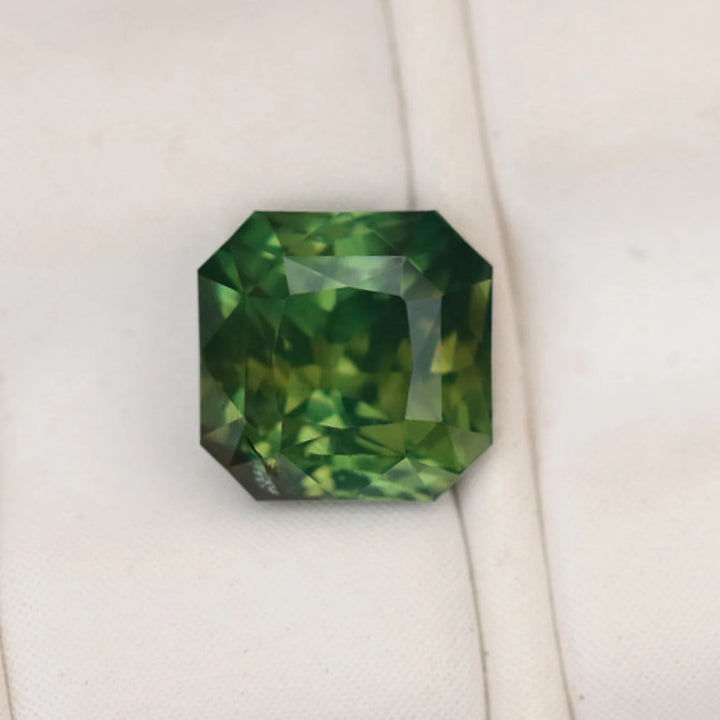 1.54 Ct Asscher Cut Green Sapphire, 5.8mm x 5.7mm x 4.8mm By Valley Rose