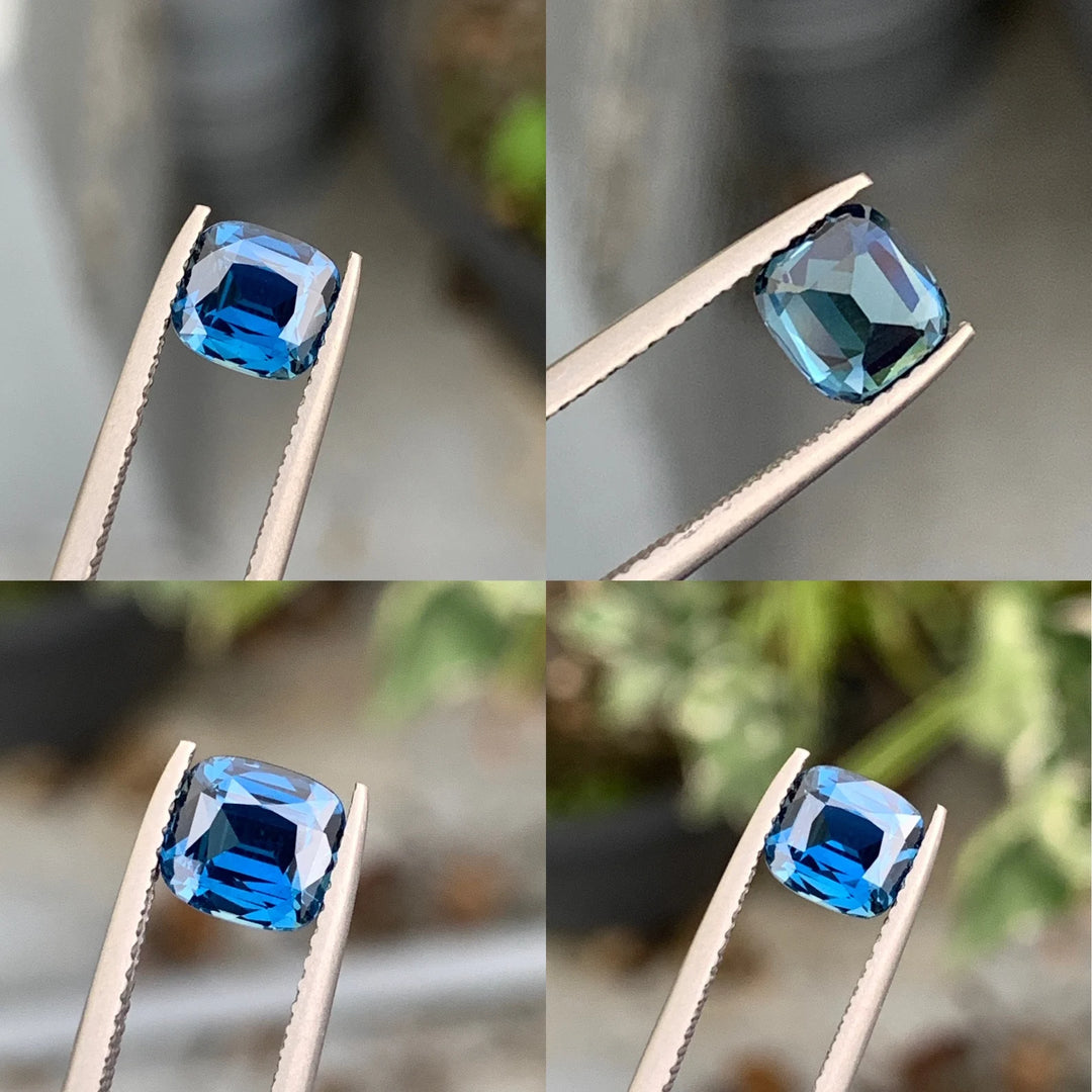 1.54 Ct Cushion Cut Bi-Color Blue Teal Sapphire, 6.7mm x 6.1mm x 3.9mm By Valley Rose