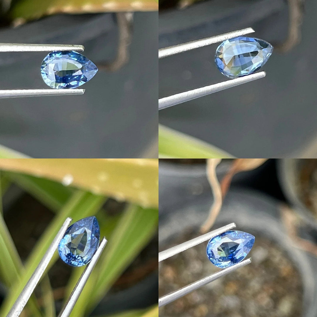 1.54 Ct Pear Cut Blue Sapphire, 8.4mm x 5.9mm x 3.6mm By Valley Rose