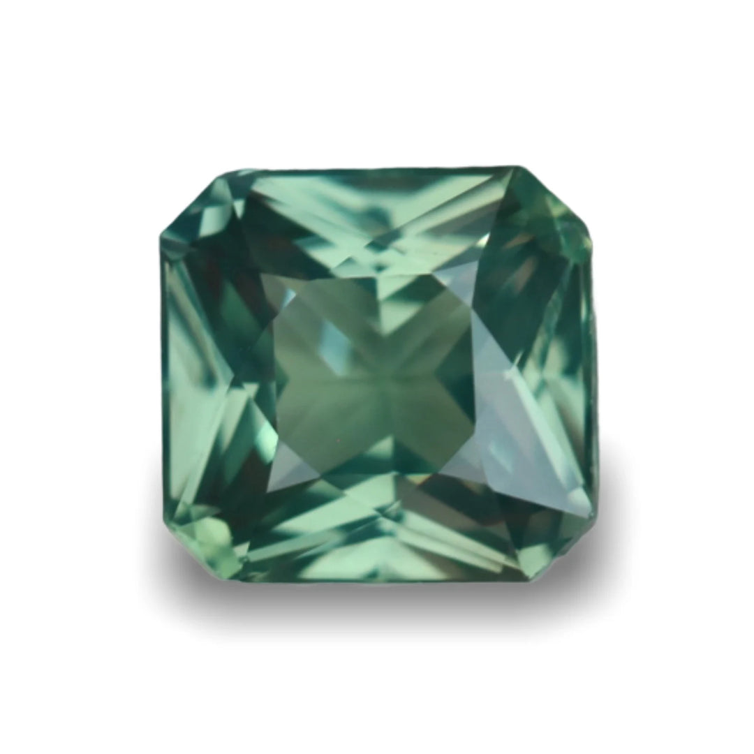 1.56 Ct Asscher Cut Green Sapphire, 6.3mm x 6.1mm x 3.9mm By Valley Rose