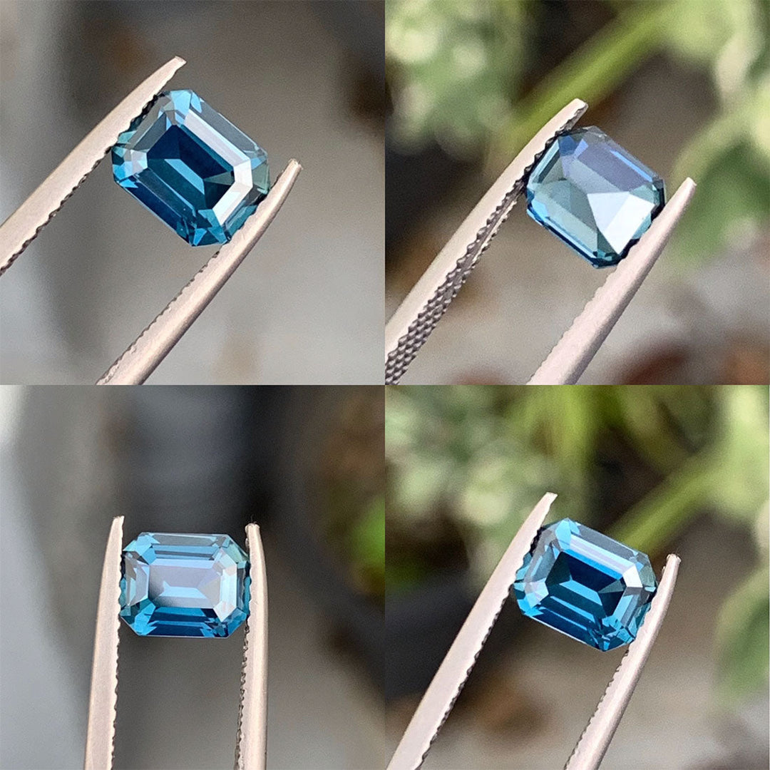 1.56 Ct Ct Emerald Cut Blue Teal Sapphire, 7.0mm x 5.4mm x 4.0mm By Valley Rose