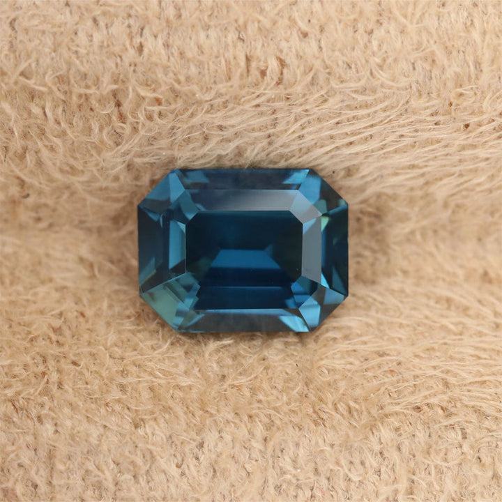 1.56 Ct Ct Emerald Cut Blue Teal Sapphire, 7.0mm x 5.4mm x 4.0mm By Valley Rose