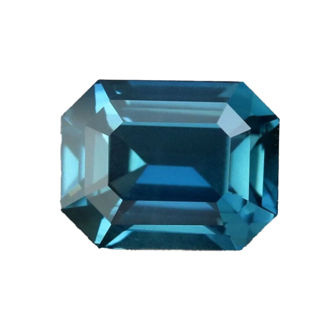 1.56 Ct Ct Emerald Cut Blue Teal Sapphire, 7.0mm x 5.4mm x 4.0mm By Valley Rose
