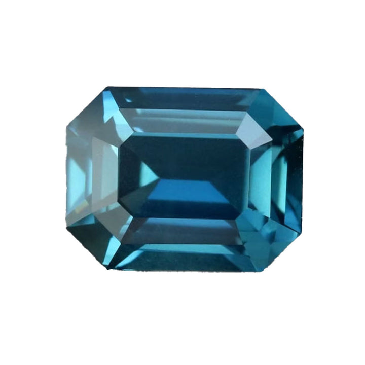 1.56 Ct Ct Emerald Cut Blue Teal Sapphire, 7.0mm x 5.4mm x 4.0mm By Valley Rose