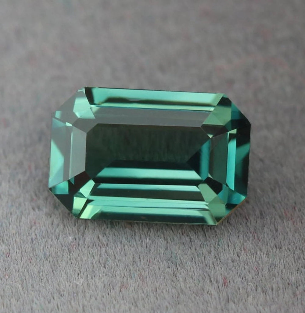 1.56 Ct Emerald Cut Teal Sapphire, 7.5mm x 5.0mm x 3.6mm By Valley Rose