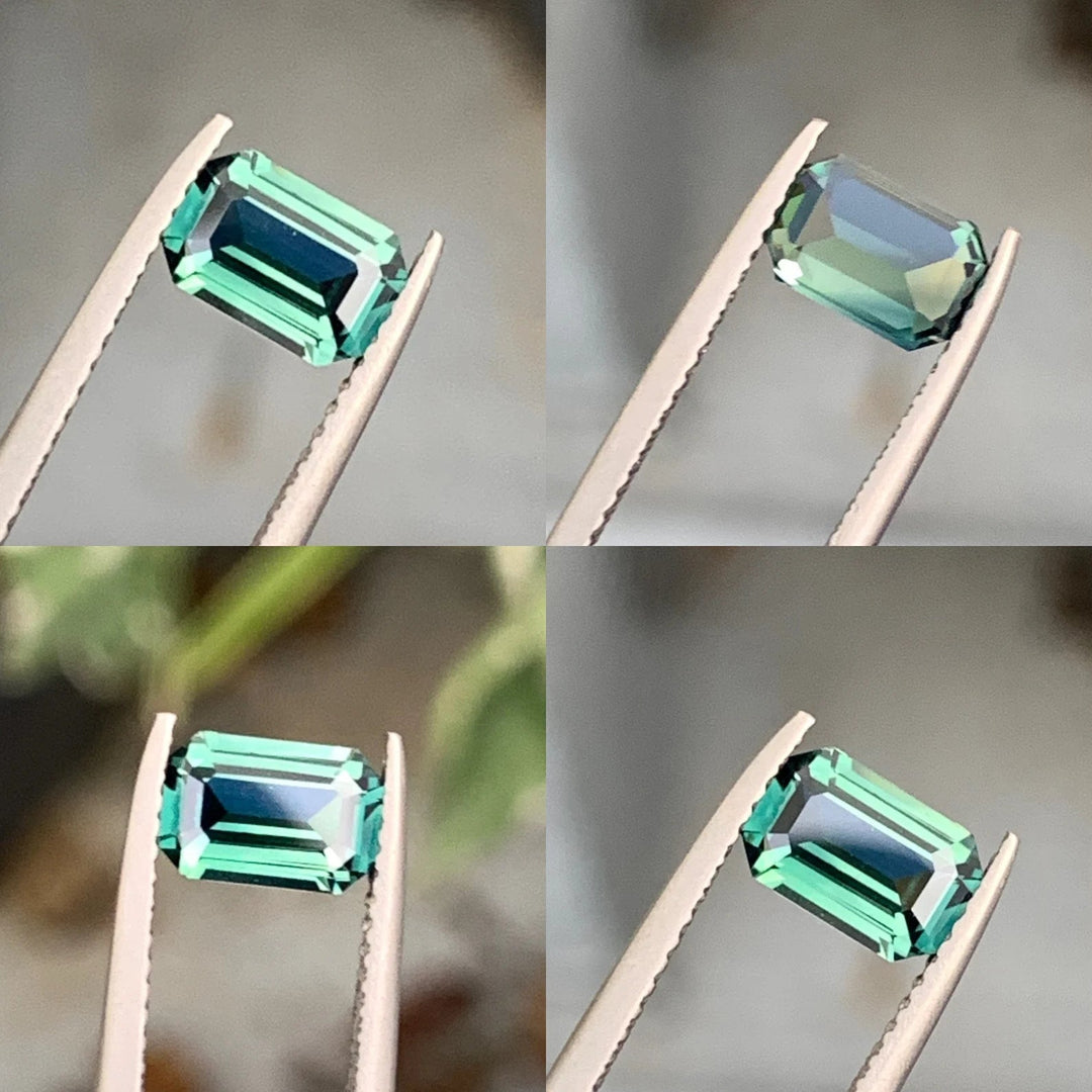 1.56 Ct Emerald Cut Teal Sapphire, 7.5mm x 5.0mm x 3.6mm By Valley Rose