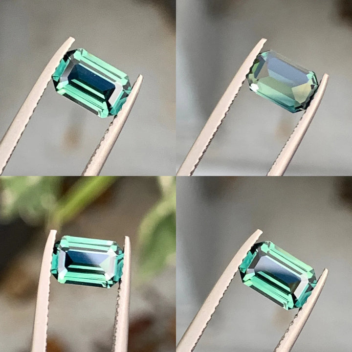 1.56 Ct Emerald Cut Teal Sapphire, 7.5mm x 5.0mm x 3.6mm By Valley Rose