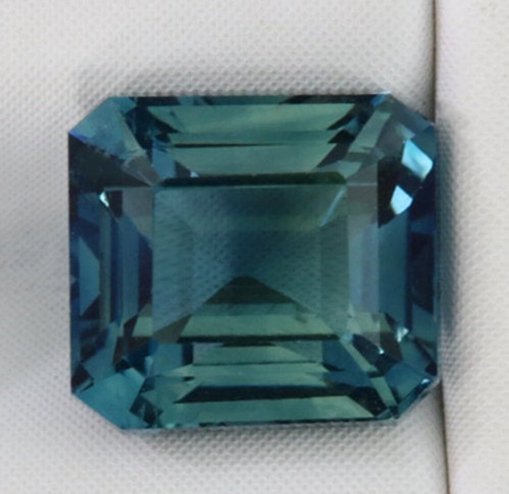 1.58 Ct Emerald Cut Teal Sapphire, 6.2mm x 5.7mm x 4.1mm By Valley Rose