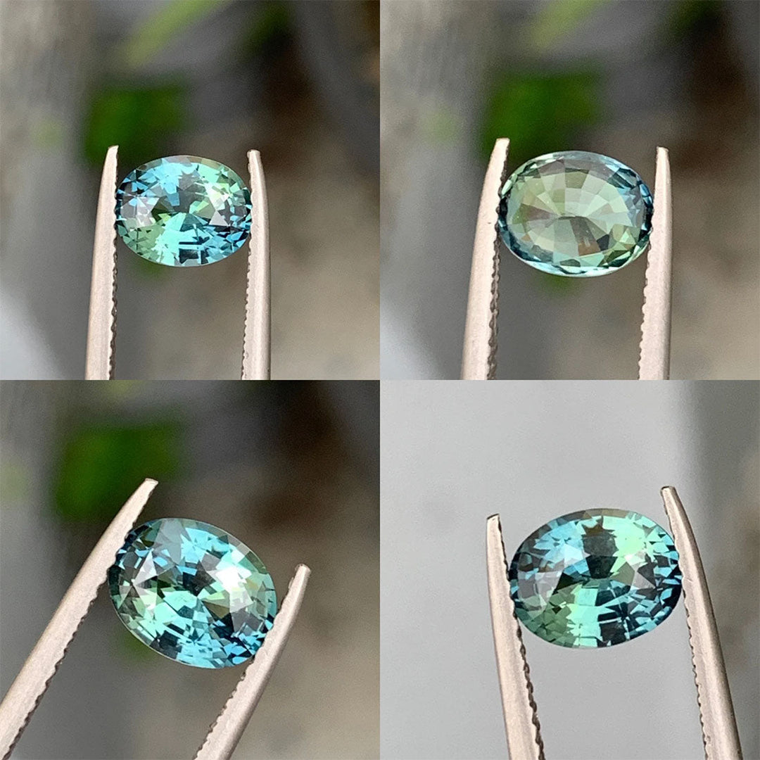1.58 Ct Oval Cut Blue Teal Sapphire, 7.7mm x 6.1mm x 4.2mm By Valley Rose
