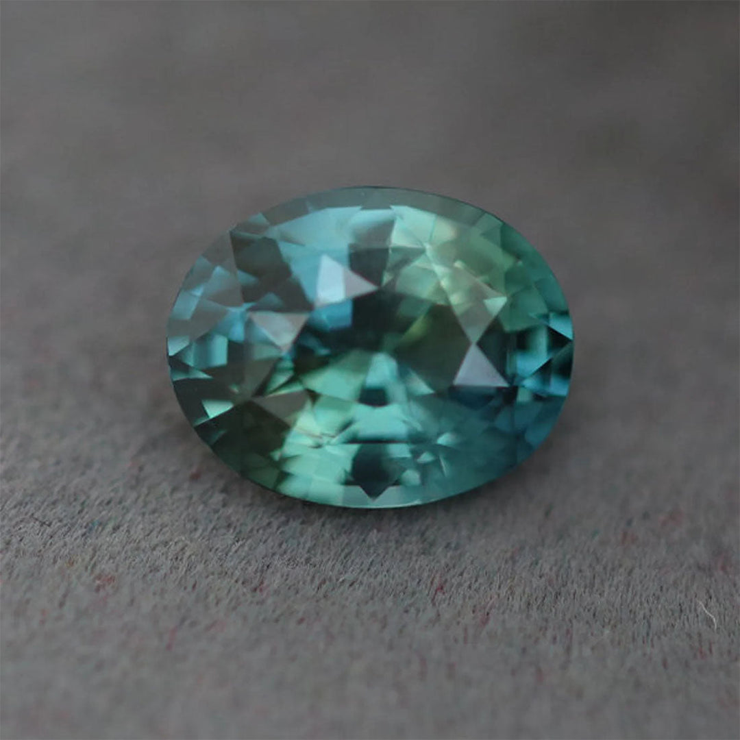 1.58 Ct Oval Cut Blue Teal Sapphire, 7.7mm x 6.1mm x 4.2mm By Valley Rose