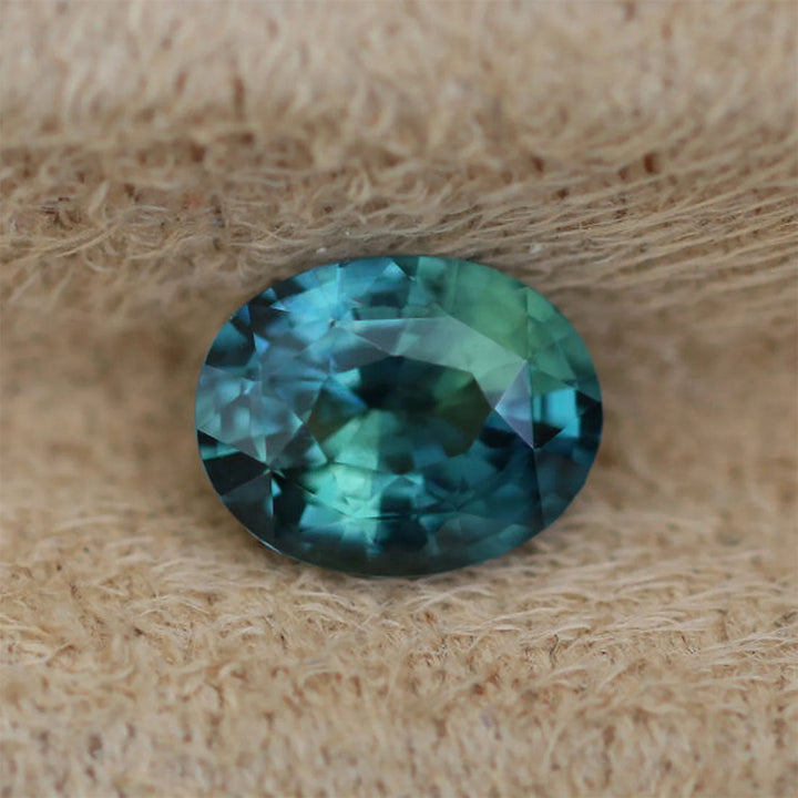 1.58 Ct Oval Cut Blue Teal Sapphire, 7.7mm x 6.1mm x 4.2mm By Valley Rose