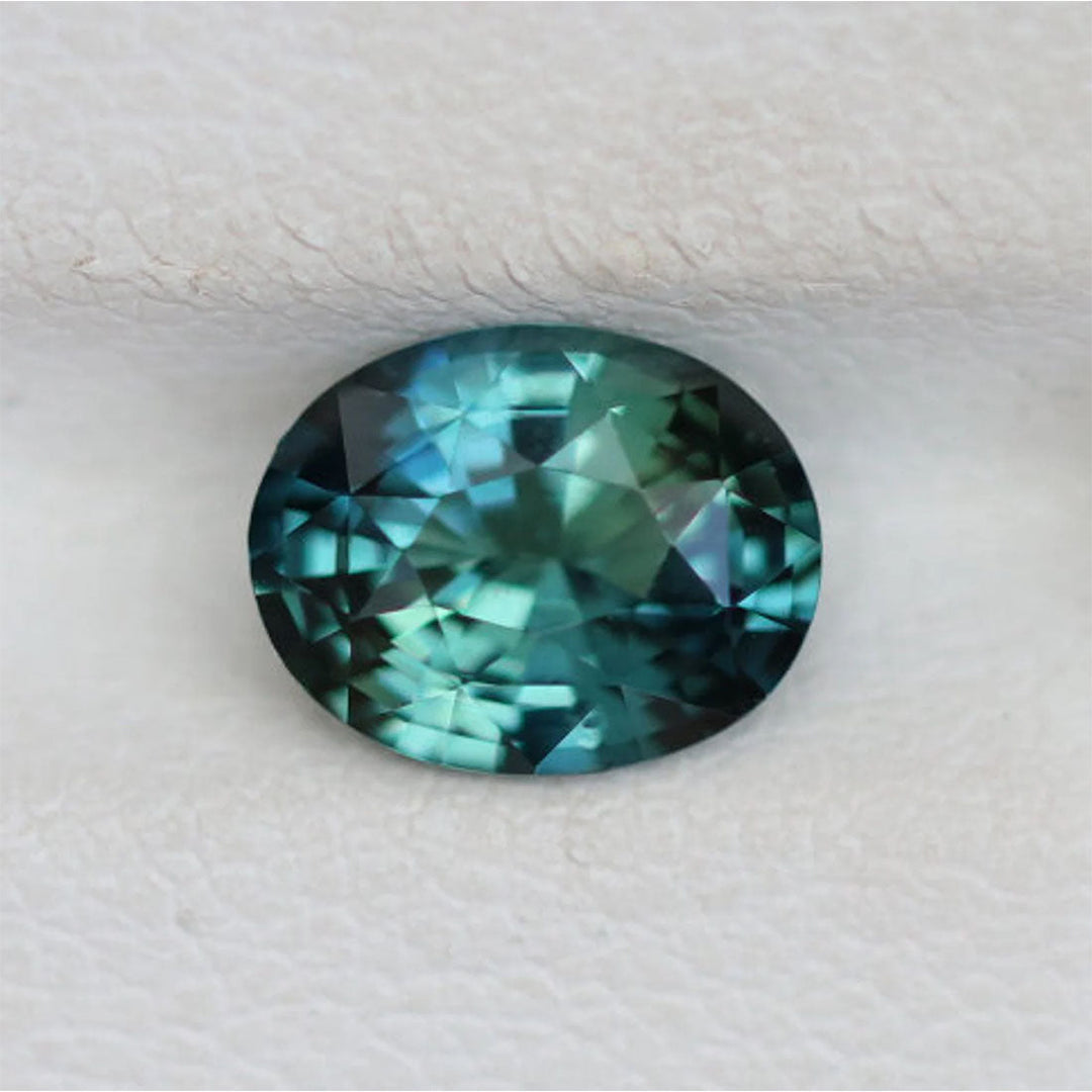 1.58 Ct Oval Cut Blue Teal Sapphire, 7.7mm x 6.1mm x 4.2mm By Valley Rose