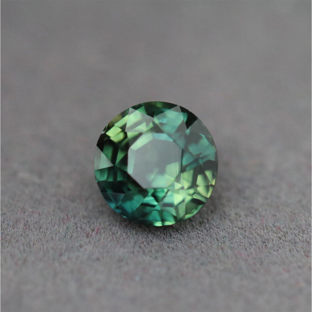 1.60 Ct Round Cut Green Sapphire, 6.6mm x 6.5mm x 4.6mm By Valley Rose