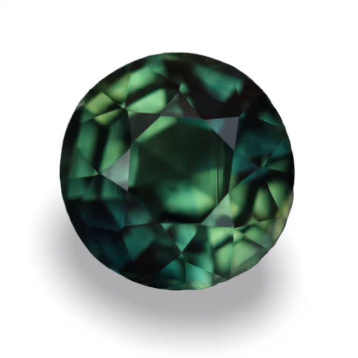 1.60 Ct Round Cut Green Sapphire, 6.6mm x 6.5mm x 4.6mm By Valley Rose
