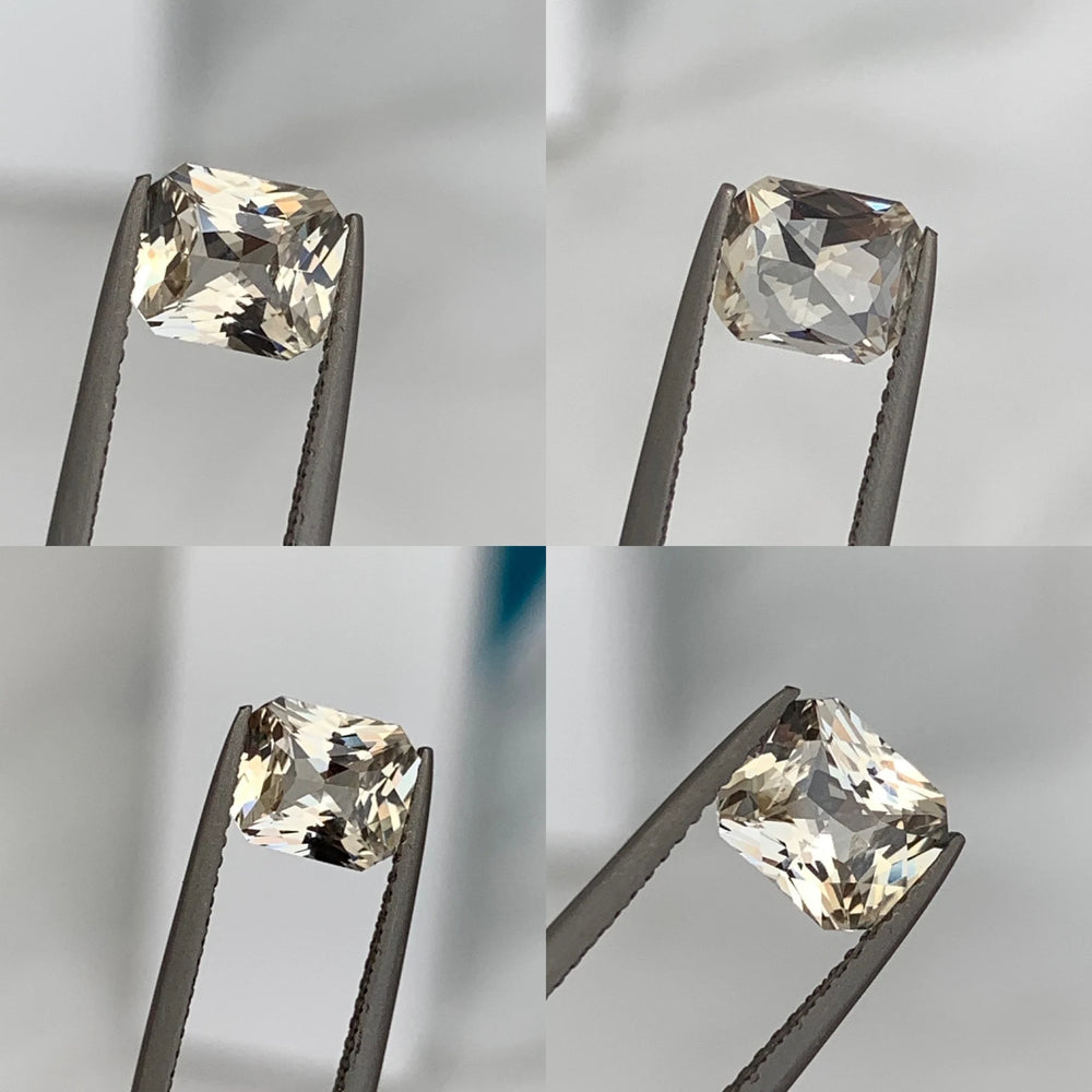 1.66 Ct Asscher Cut Pastel Peach Sapphire, 7.4mm x 6.3mm x 3.9mm By Valley Rose