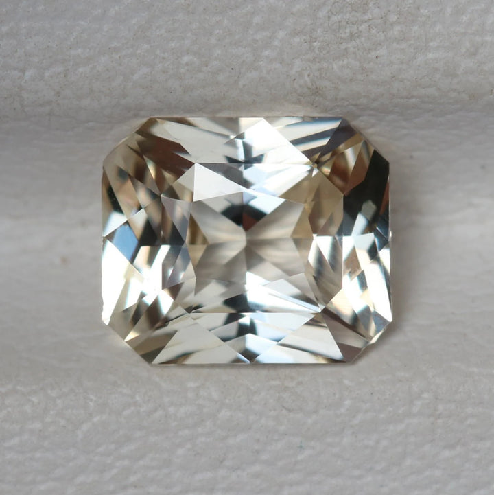 1.66 Ct Asscher Cut Pastel Peach Sapphire, 7.4mm x 6.3mm x 3.9mm By Valley Rose