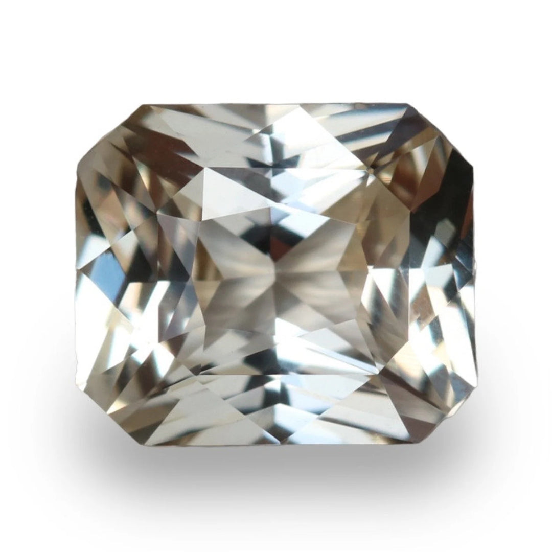 1.66 Ct Asscher Cut Pastel Peach Sapphire, 7.4mm x 6.3mm x 3.9mm By Valley Rose