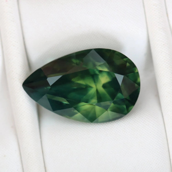 1.67 Ct Pear Cut Green Sapphire, 8.8mm x 5.6mm x 4.6mm By Valley Rose