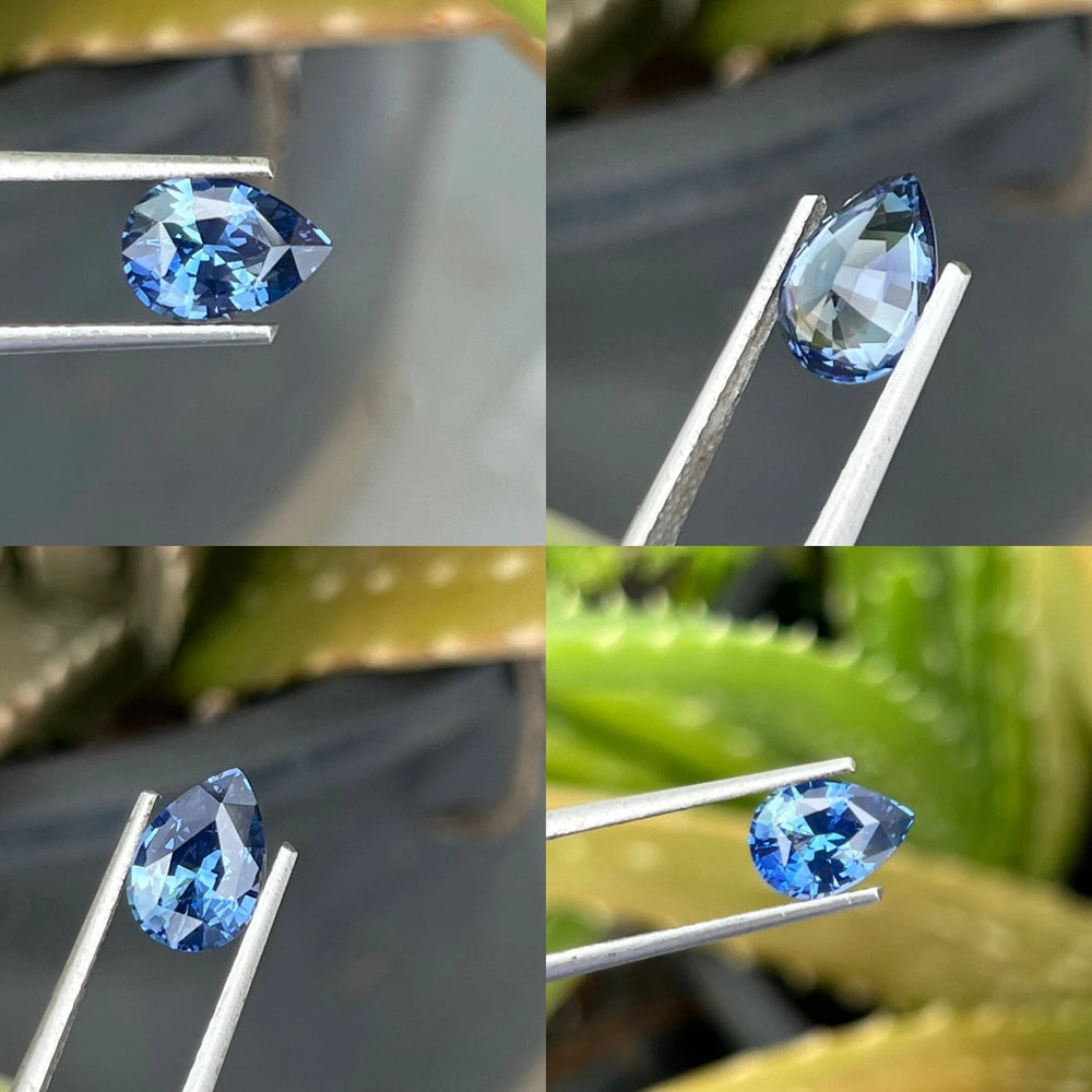 1.68 Ct Pear Cut Blue Sapphire, 8.8mm x 6.3mm x 4.1mm By Valley Rose