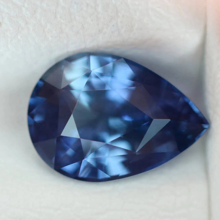 1.68 Ct Pear Cut Blue Sapphire, 8.8mm x 6.3mm x 4.1mm By Valley Rose