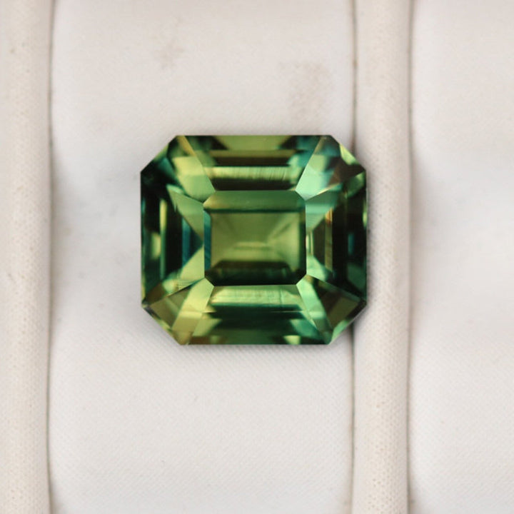 2.02 Ct Emerald Cut Green Sapphire, 6.9mm x 6.4mm x 4.8mm By Valley Rose