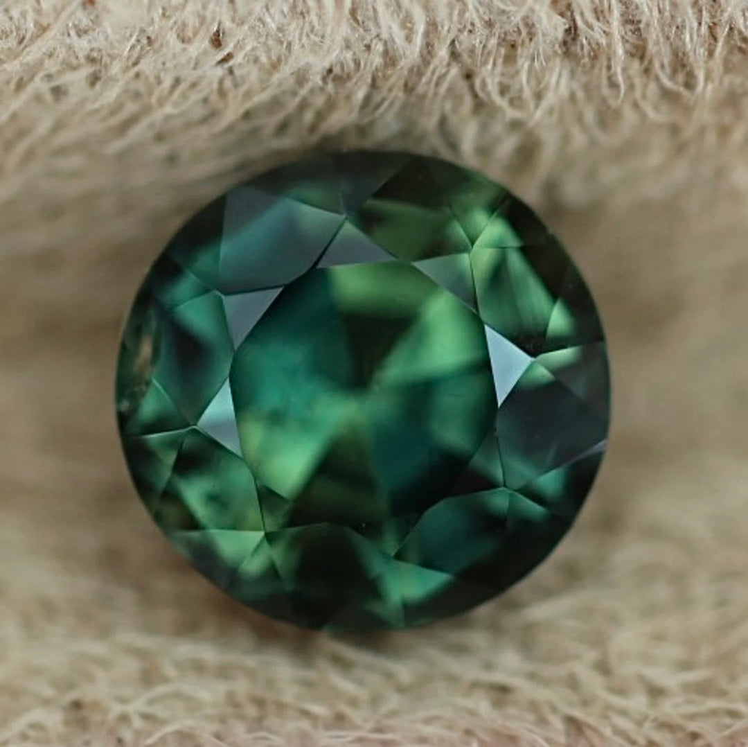2.03 Ct Round Cut Bi-Color Green Yellow Sapphire, 6.7mm x 6.9mm x 5.2mm By Valley Rose