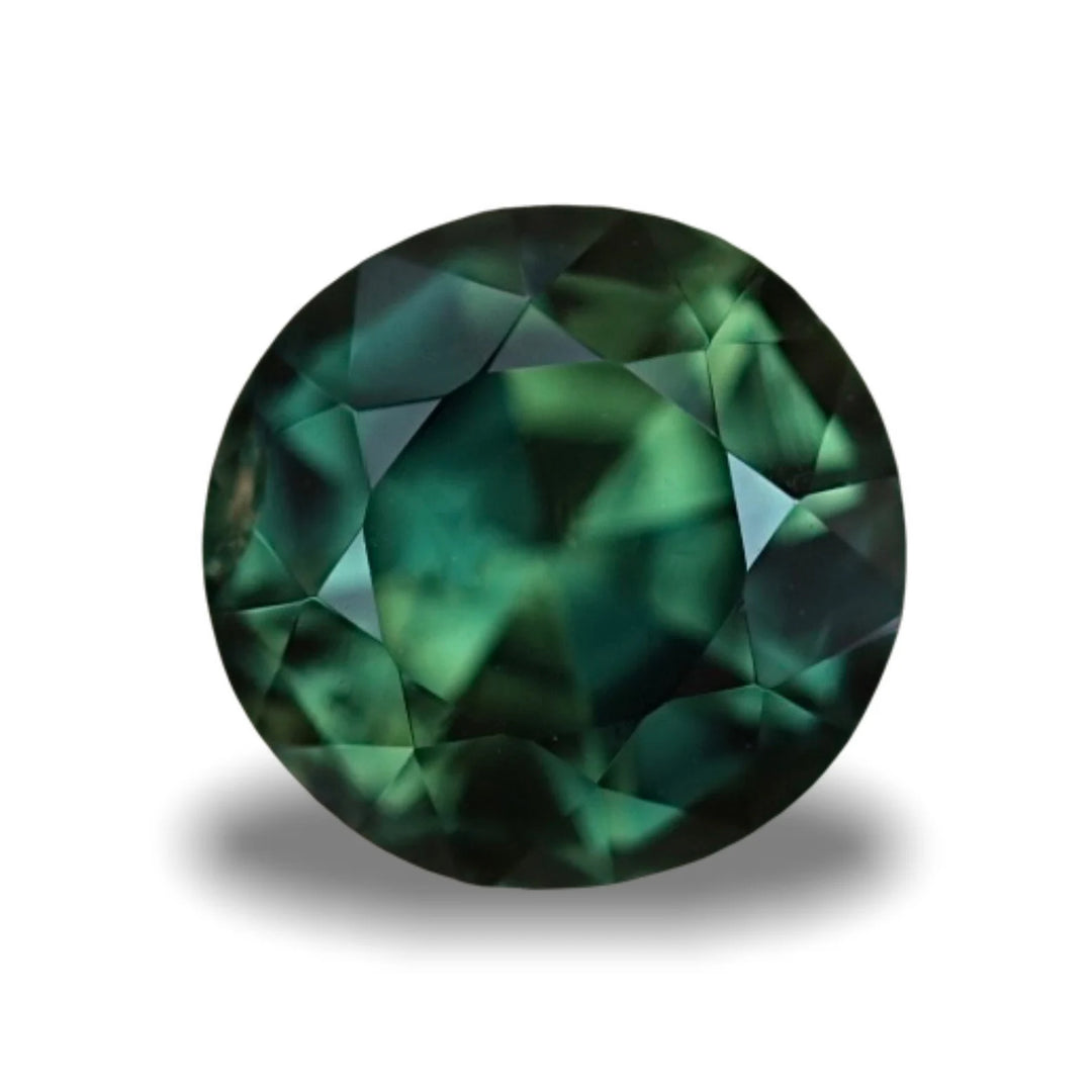 2.03 Ct Round Cut Bi-Color Green Yellow Sapphire, 6.7mm x 6.9mm x 5.2mm By Valley Rose