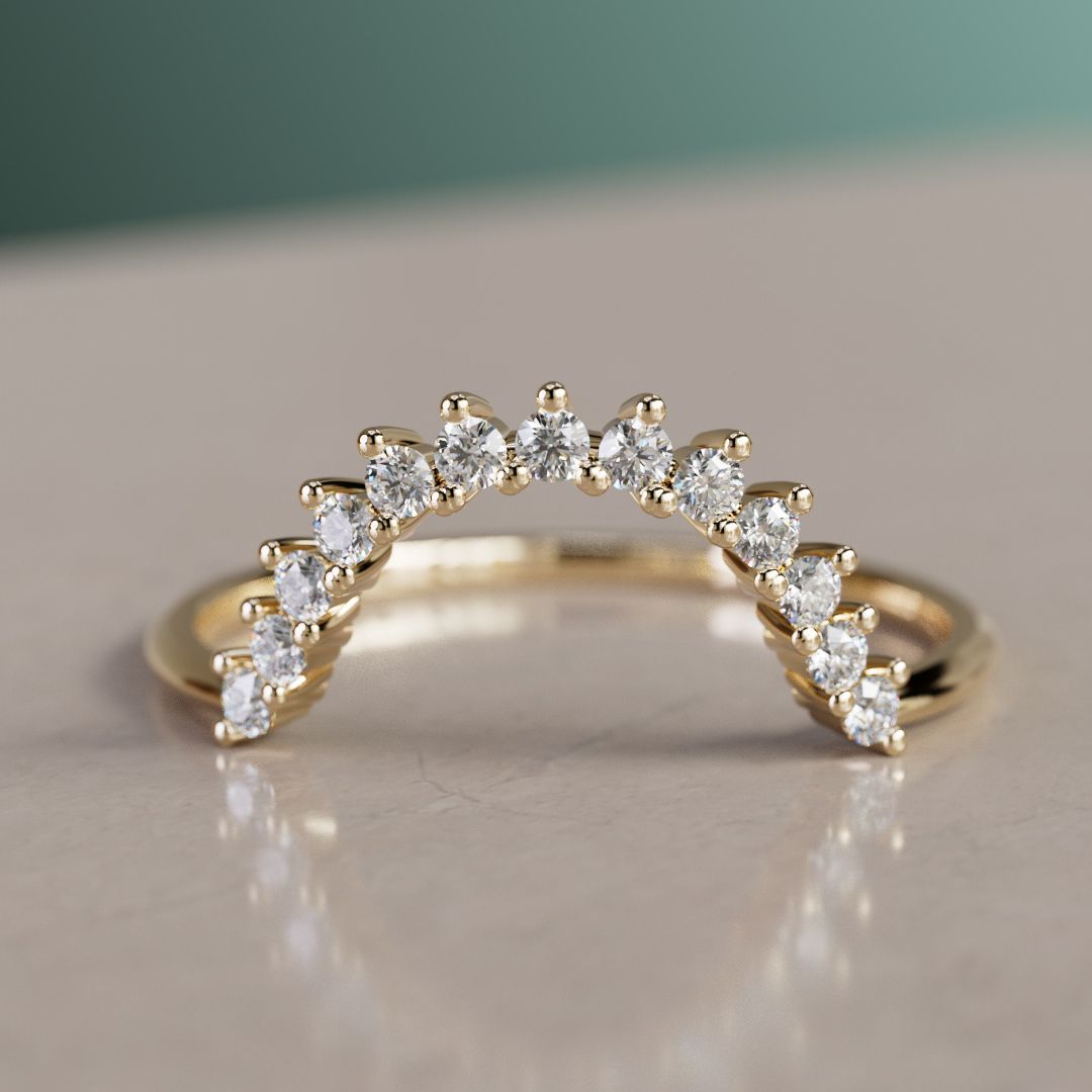 Unni Laborgefertigter Diamant gestapelter Ehering
