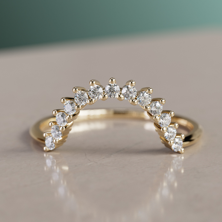 Unni Laborgefertigter Diamant gestapelter Ehering