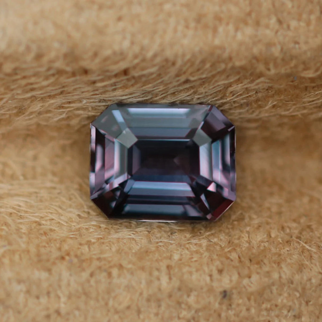 2.26 Ct Emerald Cut Purplish Pink Sapphire, 7.8mm x 6.3mm x 4.5mm By Valley Rose