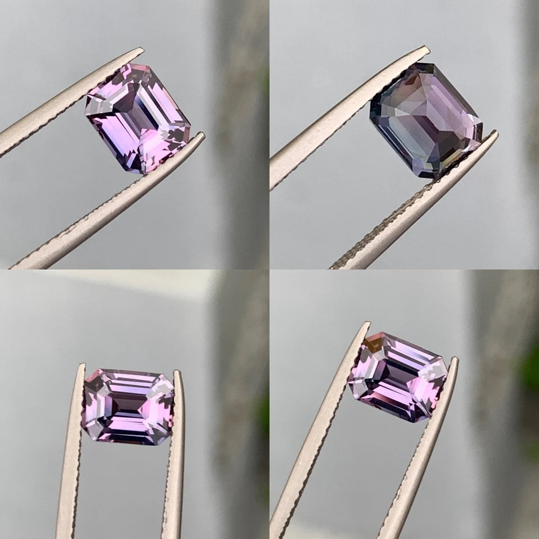 2.26 Ct Emerald Cut Purplish Pink Sapphire, 7.8mm x 6.3mm x 4.5mm By Valley Rose