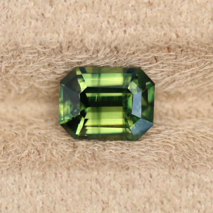 2.53 Ct Emerald Cut Green Sapphire, 8.5mm x 6.6mm x 4.5mm By Valley Rose