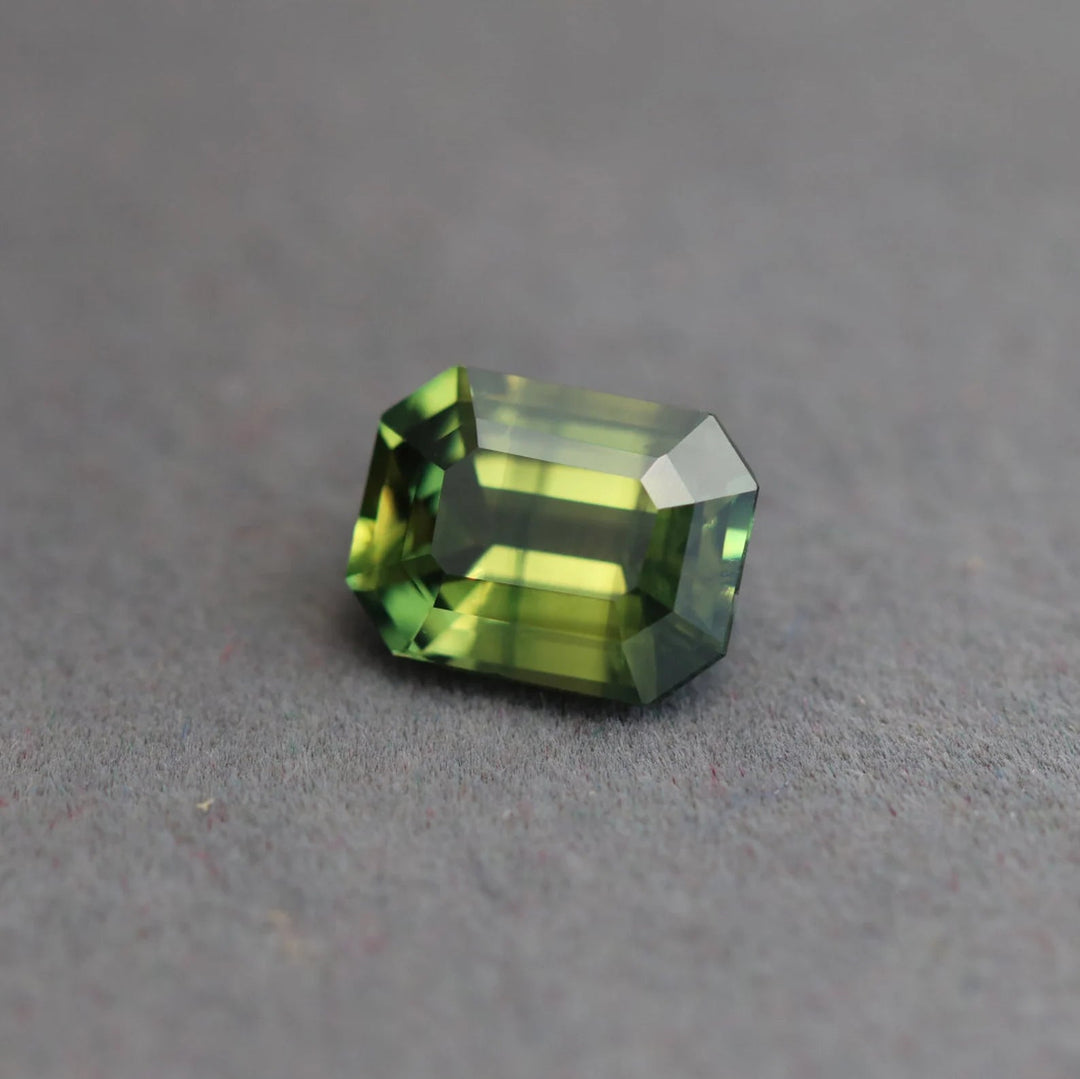 2.53 Ct Emerald Cut Green Sapphire, 8.5mm x 6.6mm x 4.5mm By Valley Rose