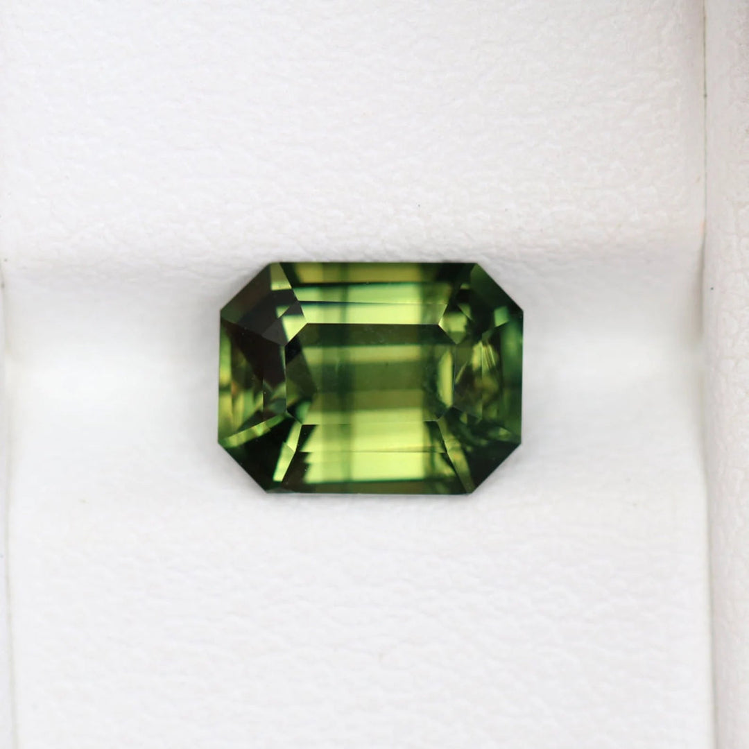 2.53 Ct Emerald Cut Green Sapphire, 8.5mm x 6.6mm x 4.5mm By Valley Rose