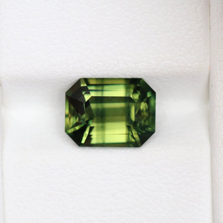 2.53 Ct Emerald Cut Green Sapphire, 8.5mm x 6.6mm x 4.5mm By Valley Rose