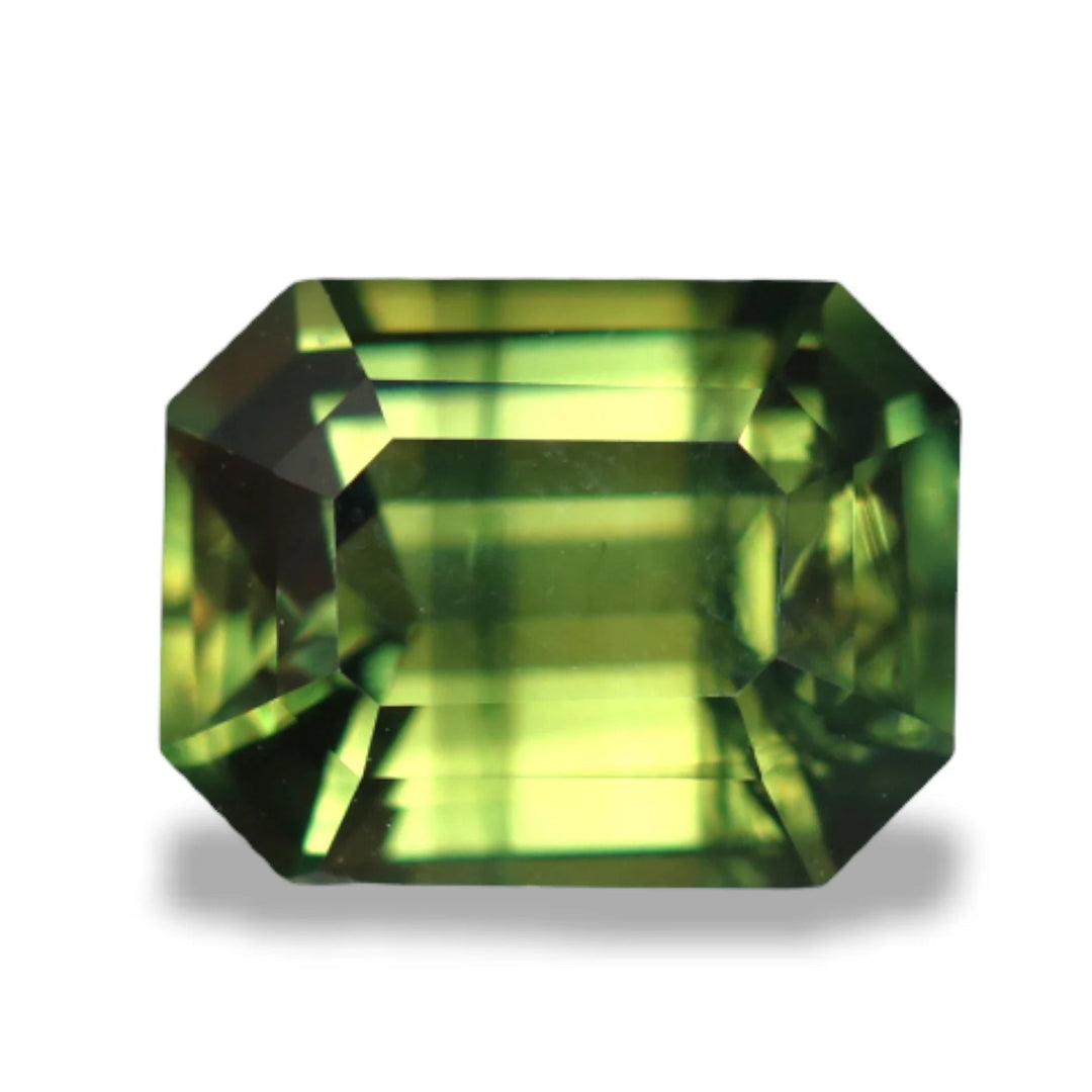 2.53 Ct Emerald Cut Green Sapphire, 8.5mm x 6.6mm x 4.5mm By Valley Rose