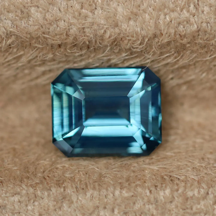 2.55 Ct Emerald Cut Teal Sapphire, 8.2mm x 6.7mm x 4.6mm By Valley Rose