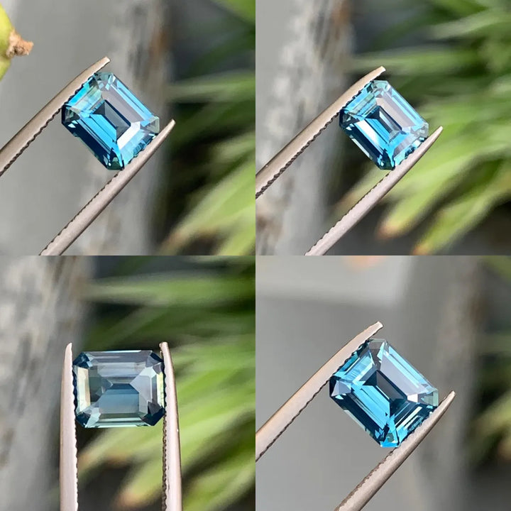 2.55 Ct Emerald Cut Teal Sapphire, 8.2mm x 6.7mm x 4.6mm By Valley Rose