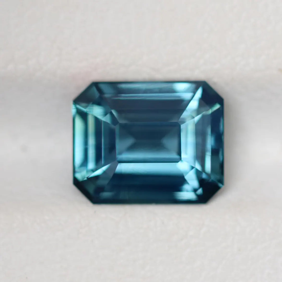 2.55 Ct Emerald Cut Teal Sapphire, 8.2mm x 6.7mm x 4.6mm By Valley Rose