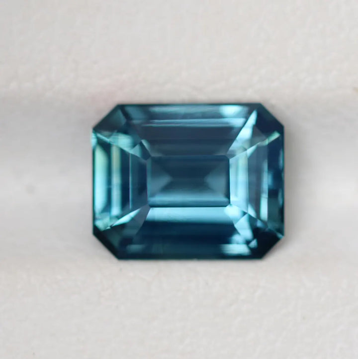 2.55 Ct Emerald Cut Teal Sapphire, 8.2mm x 6.7mm x 4.6mm By Valley Rose